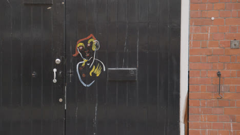 Painting-On-Door-Of-Office-Or-Residential-Building-In-Bourdon-Street-Mayfair-London